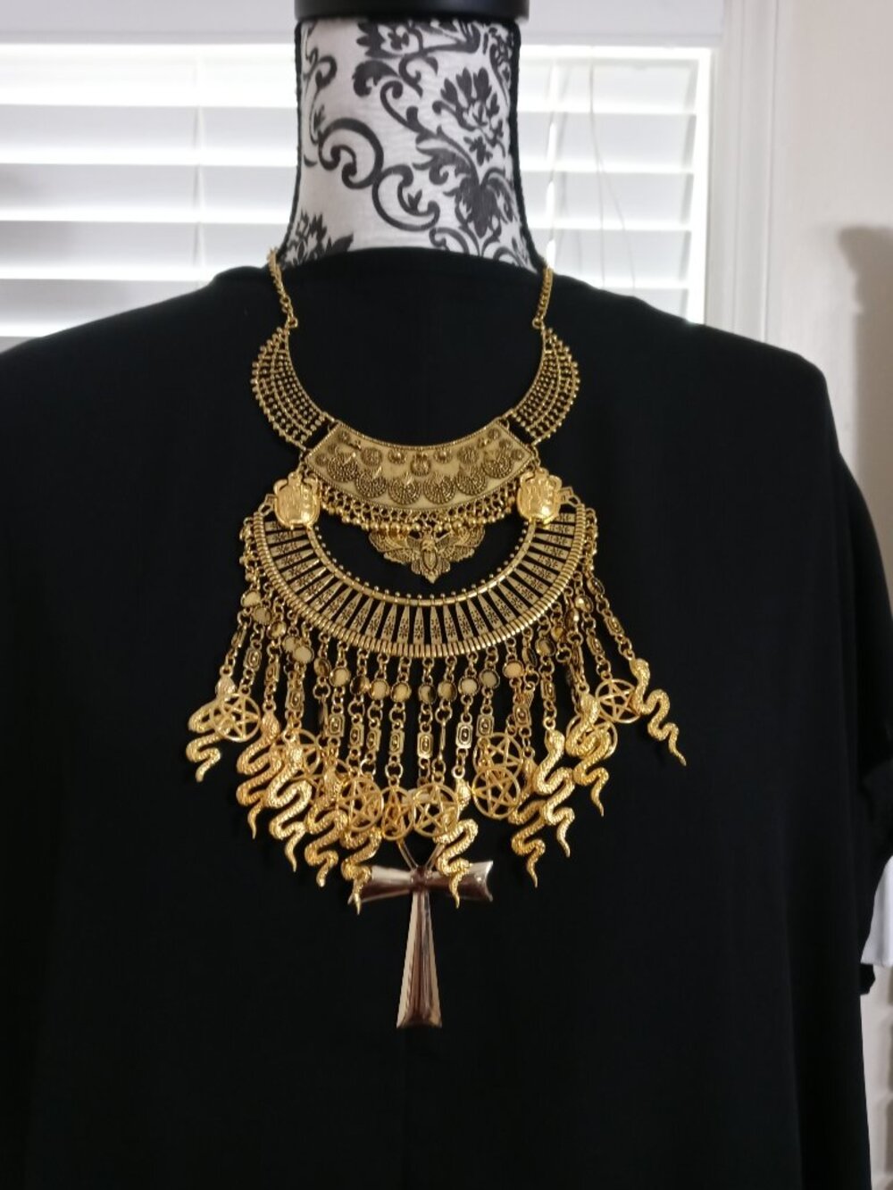 Regal Occult Gold Statement Necklace